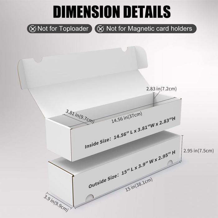 10-Pack White Corrugated Cardboard Storage Boxes for Trading Cards, 1100-Count Capacity